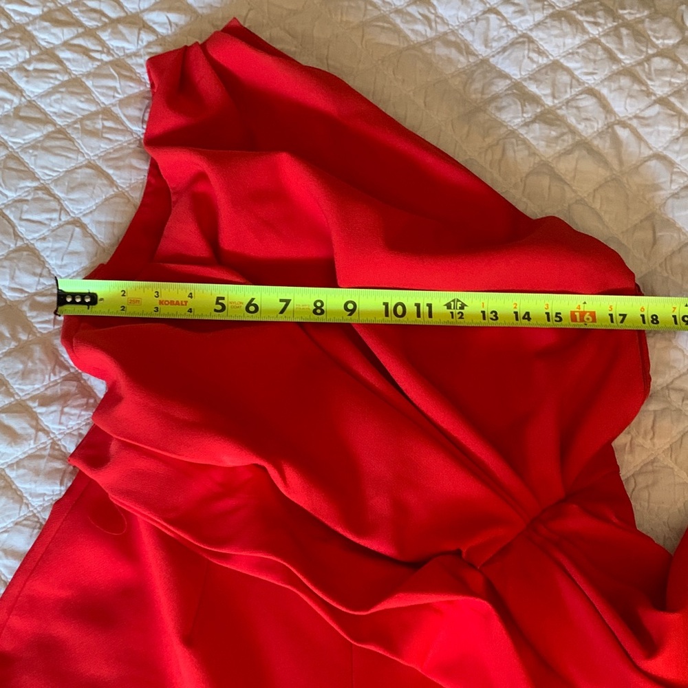 ASOS Vibrant Red One-Shoulder Jumpsuit size 10 tall - Picture 6 of 8